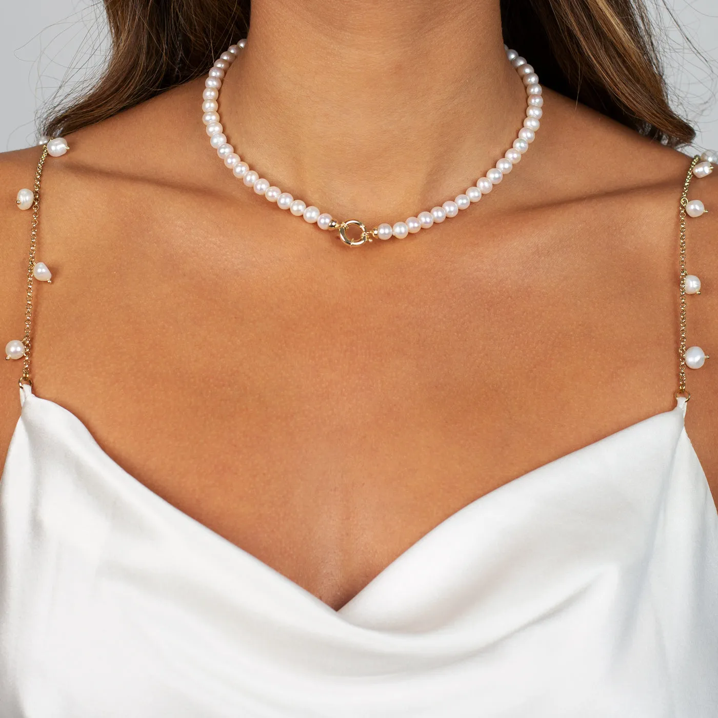 Pearl Toggle Necklace 14K sold by Adina Eden's product image thumbnail 2