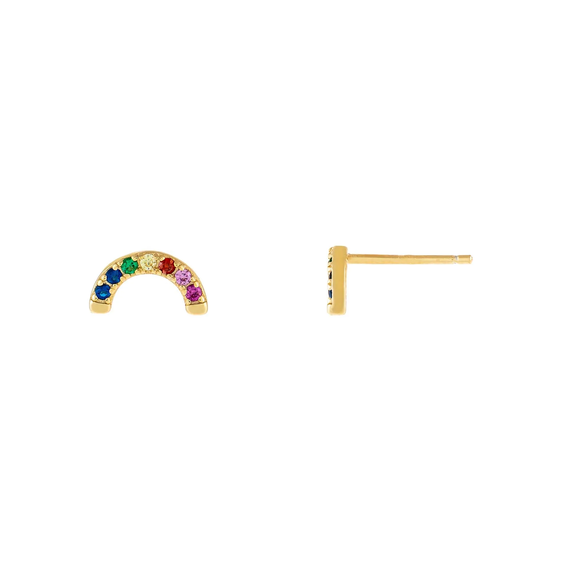 CZ Rainbow Half Circle Stud Earring sold by Adina Eden's