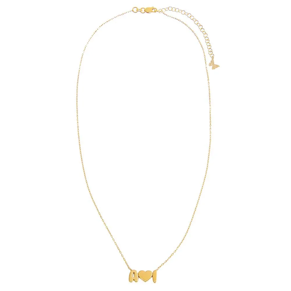 Solid Double Initial X Heart Necklace sold by Adina Eden's product image thumbnail 3