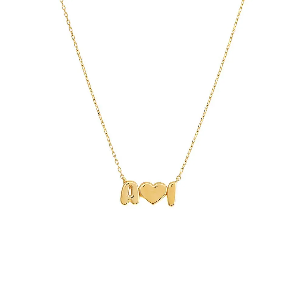 Solid Double Initial X Heart Necklace sold by Adina Eden's