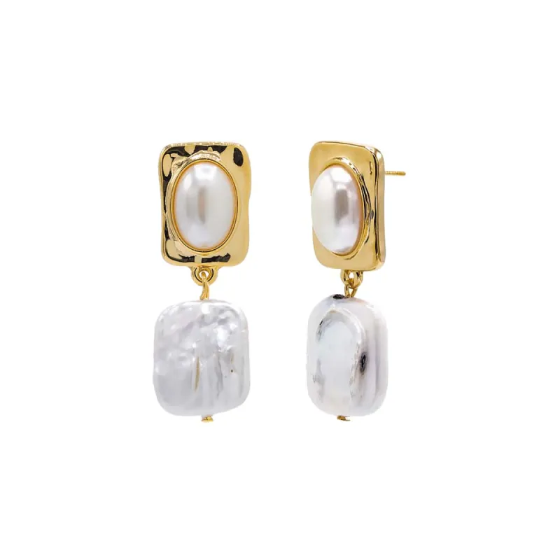 Vintage Pearl Drop Stud Earring sold by Adina Eden's