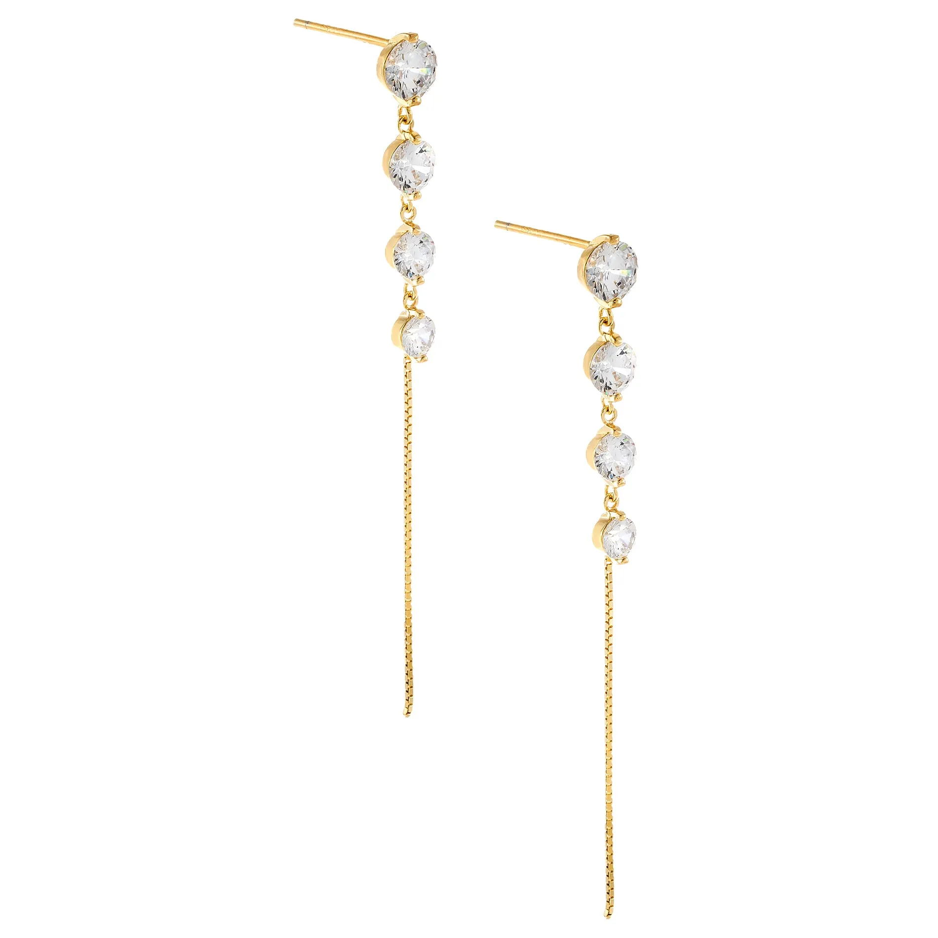 CZ Round Drop Stud Earring sold by Adina Eden's