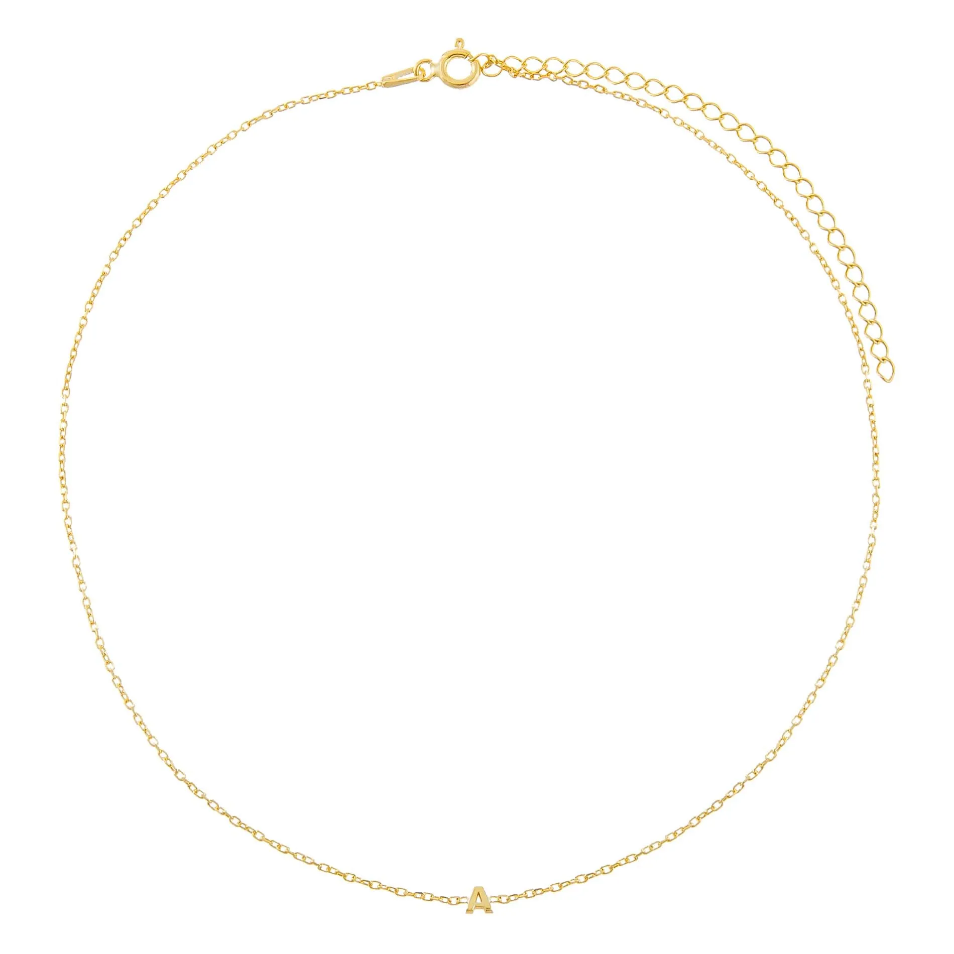 Tiny Solid Uppercase Initial Choker sold by Adina Eden's product image thumbnail 3