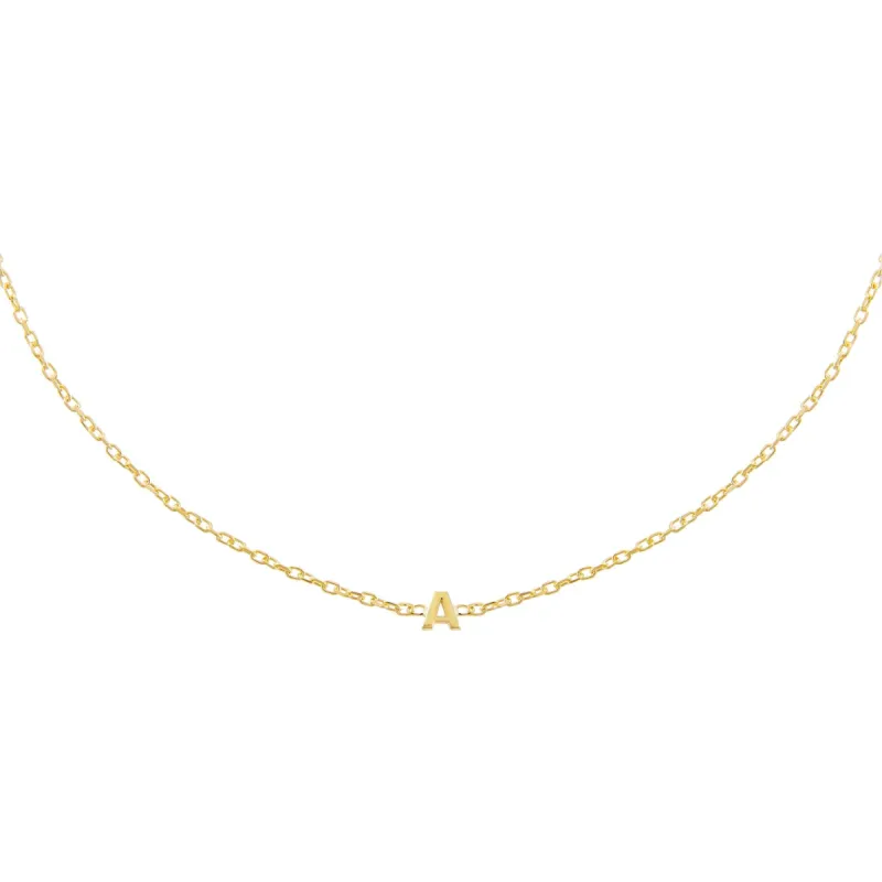 Tiny Solid Uppercase Initial Choker sold by Adina Eden's