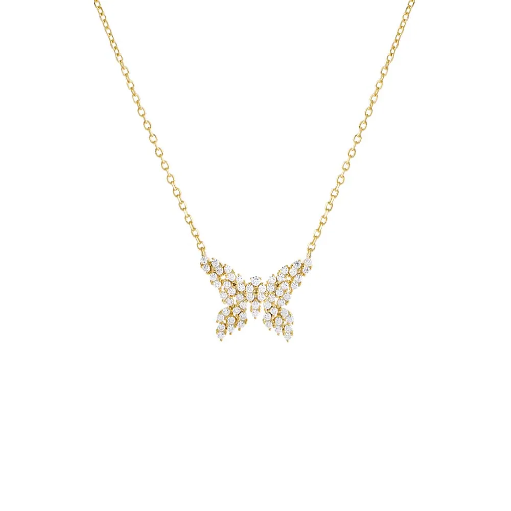 CZ Scattered Marquise Butterfly Necklace sold by Adina Eden's