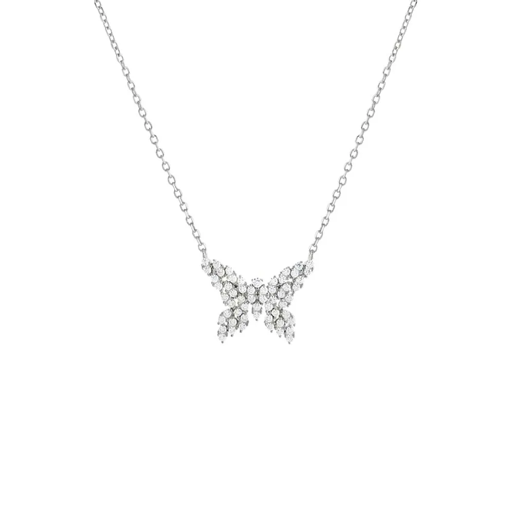 CZ Scattered Marquise Butterfly Necklace sold by Adina Eden's product image thumbnail 3