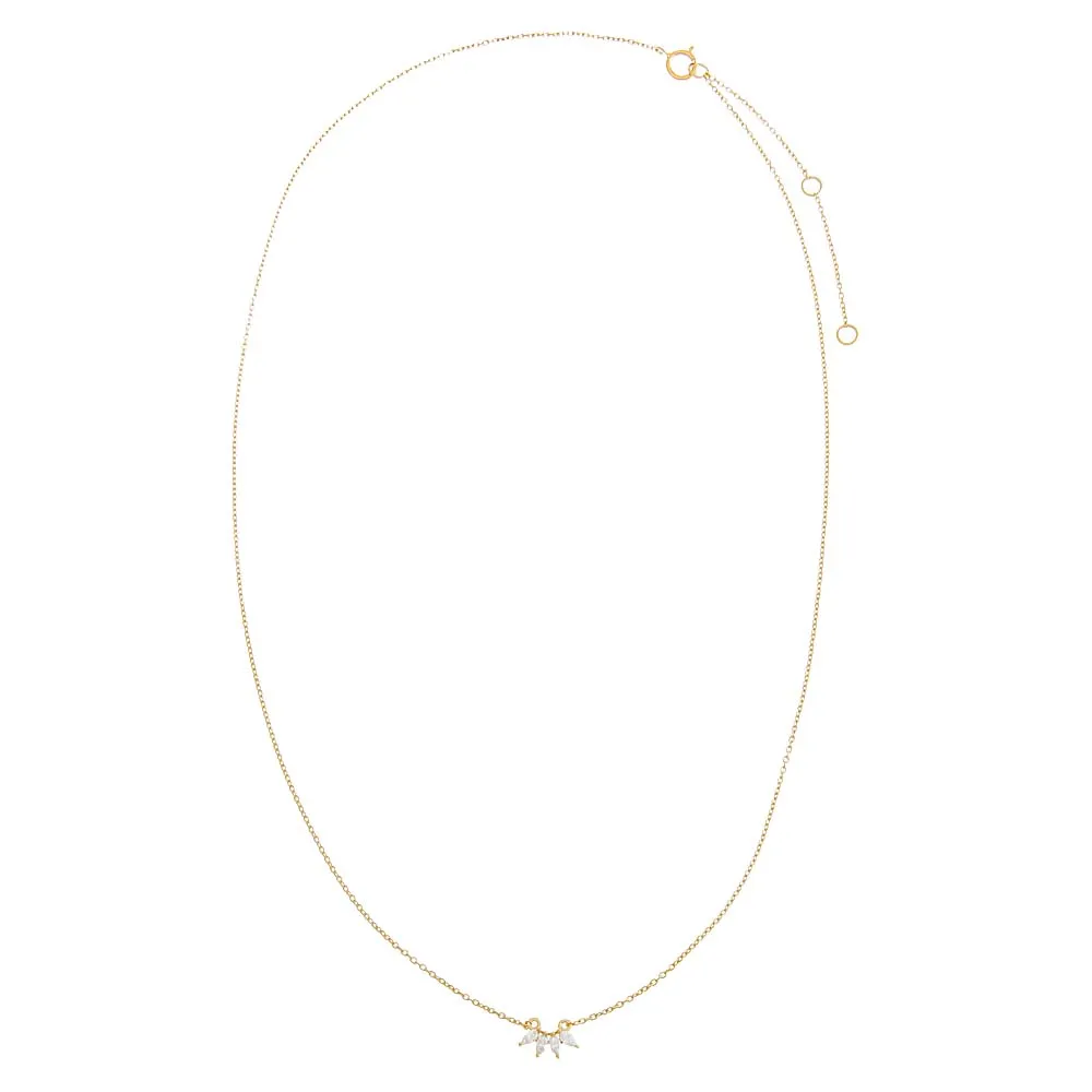 Diamond Marquise Mini Curved Bar Necklace 14K sold by Adina Eden's product image thumbnail 3