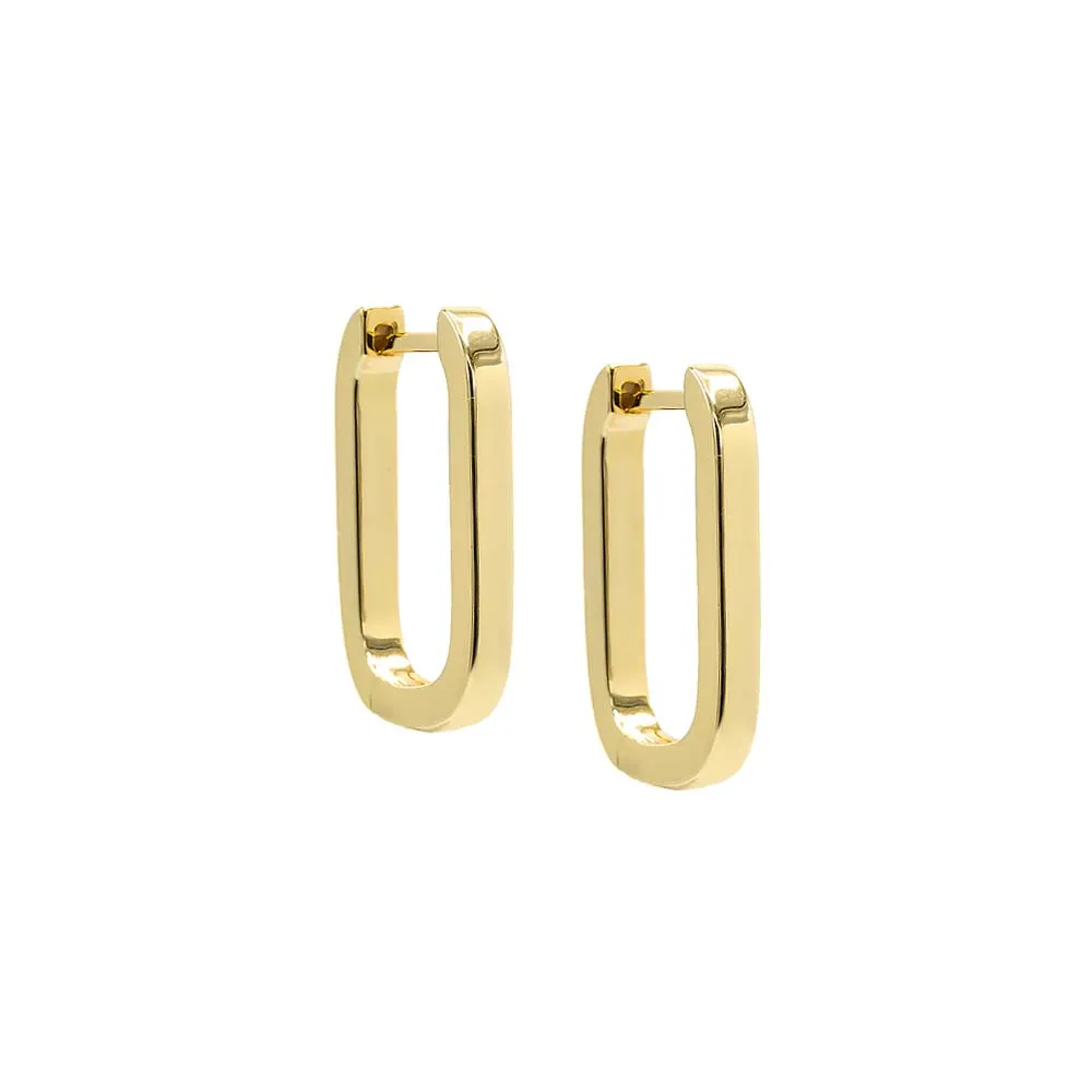 Solid U-Shape Huggie Earring sold by Adina Eden's