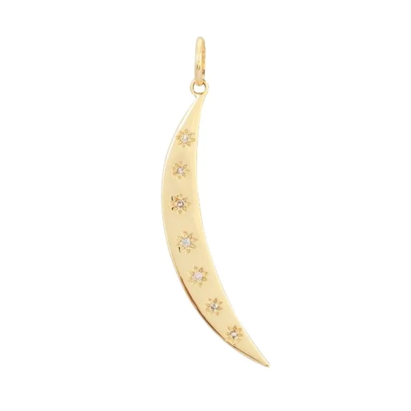 Diamond Moon X Star Charm 14K sold by Adina Eden's