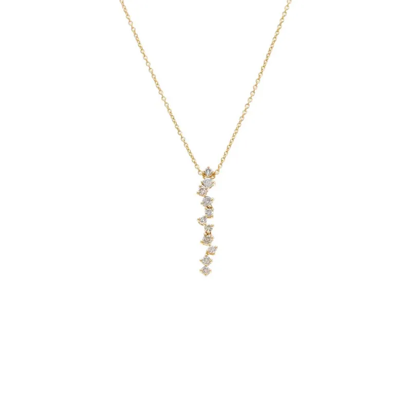 Diamond Scattered Drop Pendant Necklace 14K sold by Adina Eden's