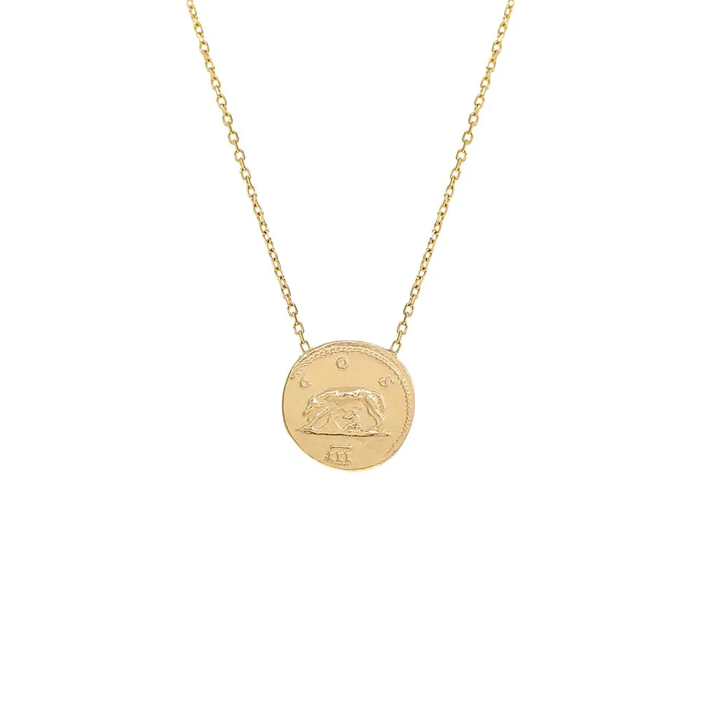 Double Sided Greek Coin Necklace 14K sold by Adina Eden's product image thumbnail 3