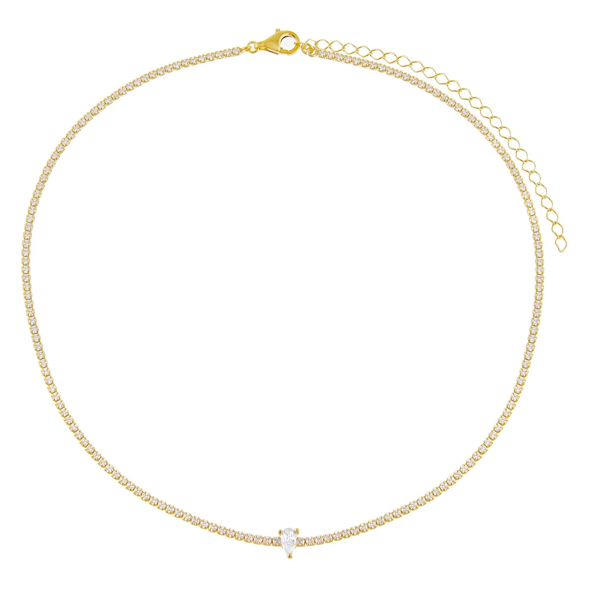 CZ Teardrop Tennis Choker sold by Adina Eden's product image thumbnail 3