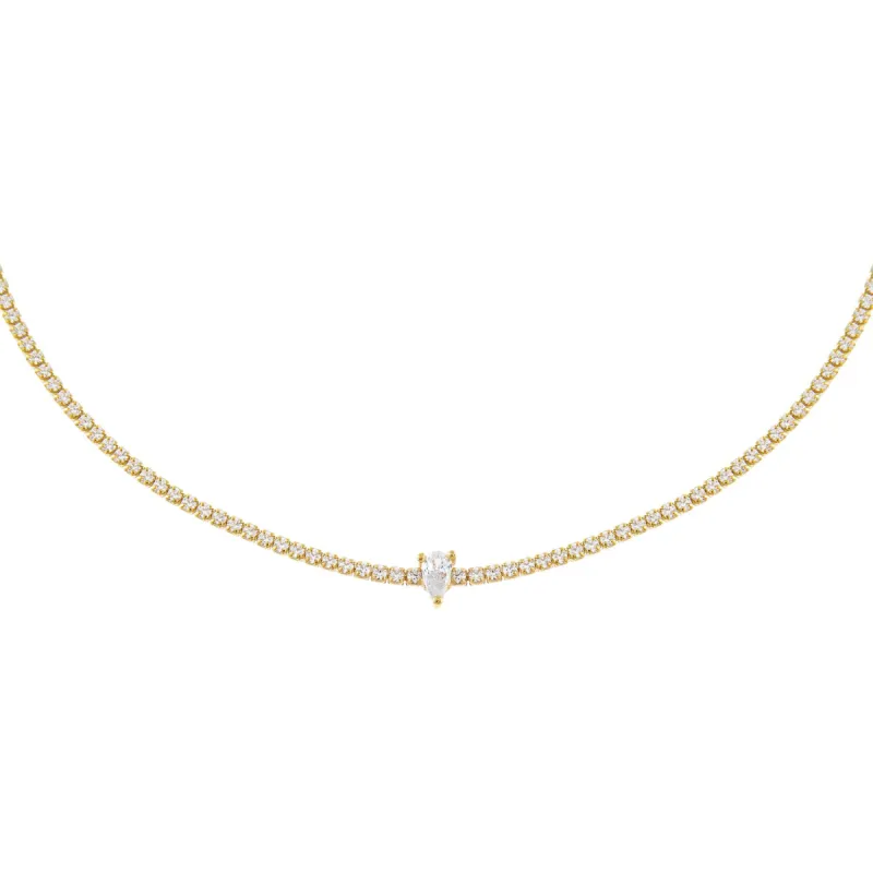 CZ Teardrop Tennis Choker sold by Adina Eden's