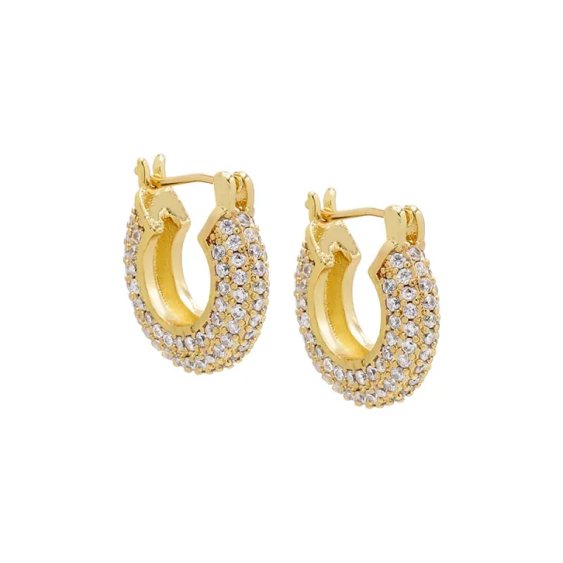 Mini Chunky Pavé Hoop Earring sold by Adina Eden's