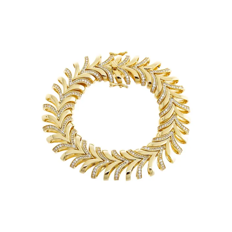 Solid/Pave Chevron Tennis Bracelet sold by Adina Eden's