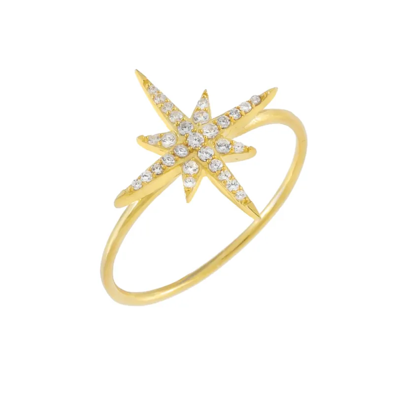 Pavé Large Starburst Ring sold by Adina Eden's