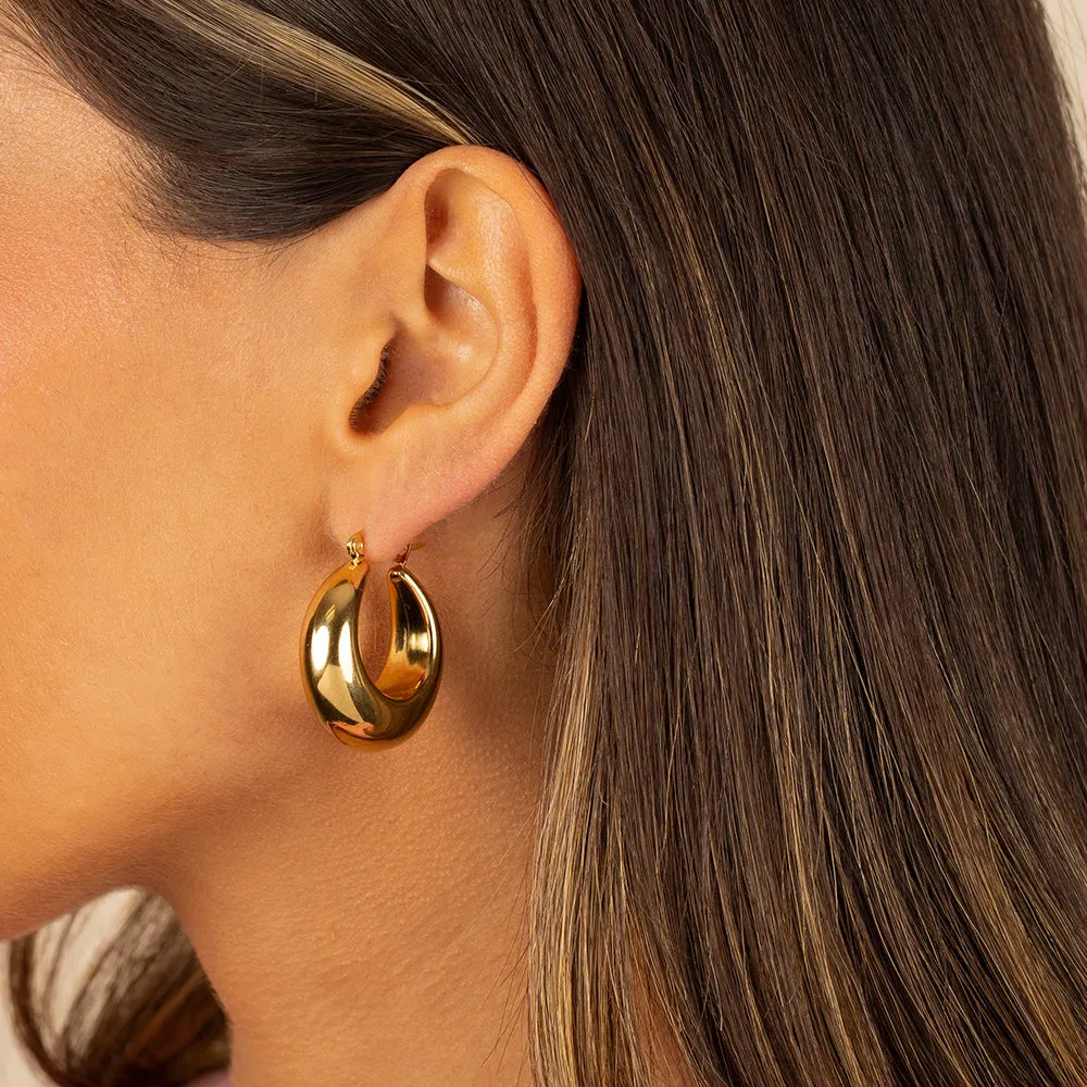 Solid Graduated Hoop Earring sold by Adina Eden's product image thumbnail 2