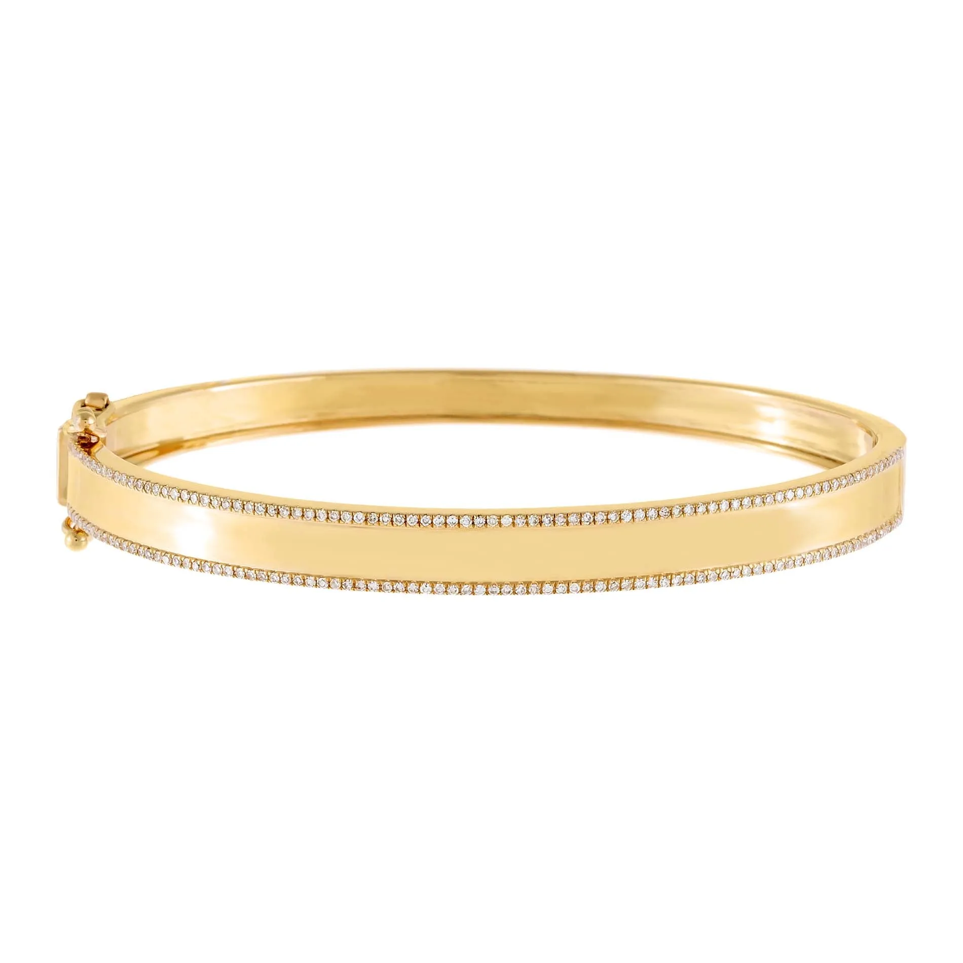 Diamond Pavé X Solid Bangle 14K sold by Adina Eden's