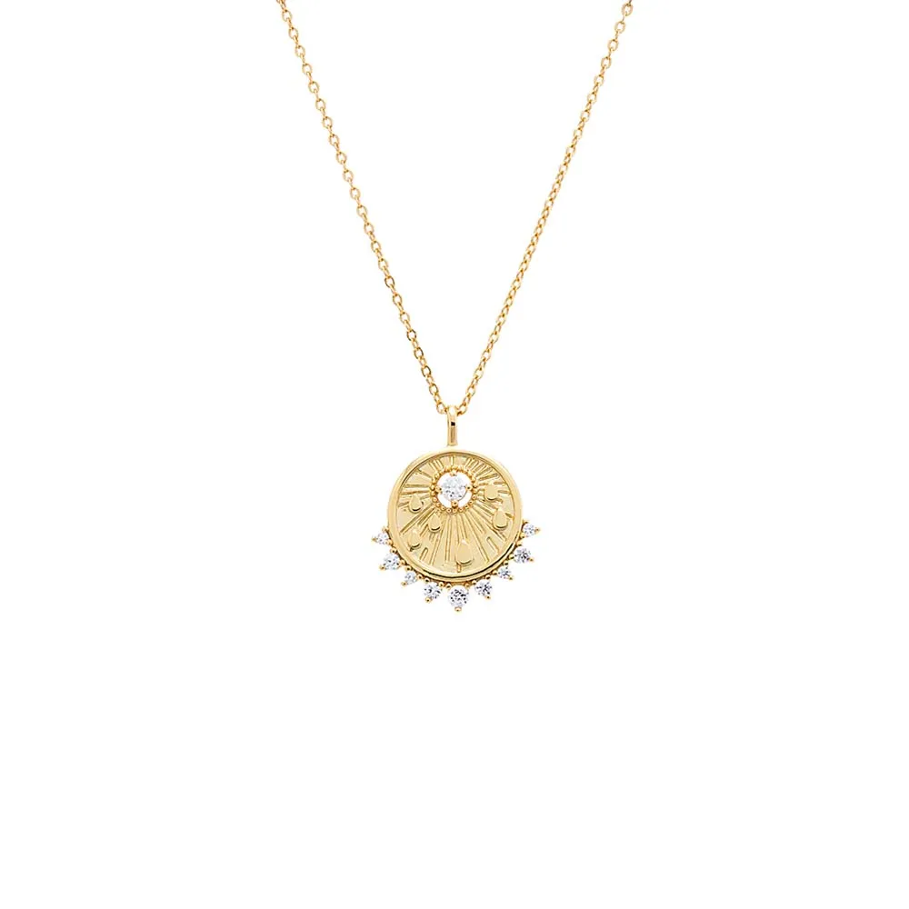 CZ Teardrop Disc Necklace sold by Adina Eden's