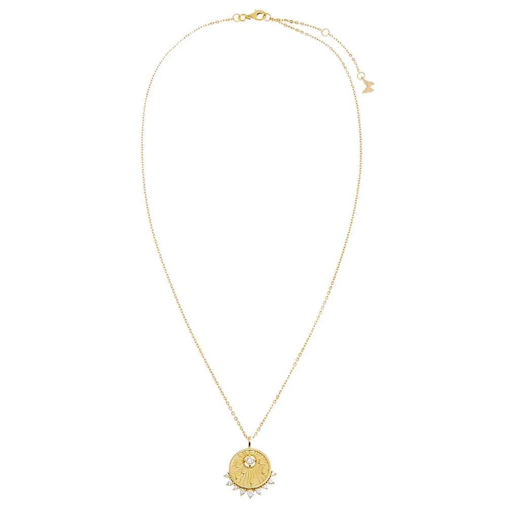 CZ Teardrop Disc Necklace sold by Adina Eden's product image thumbnail 3