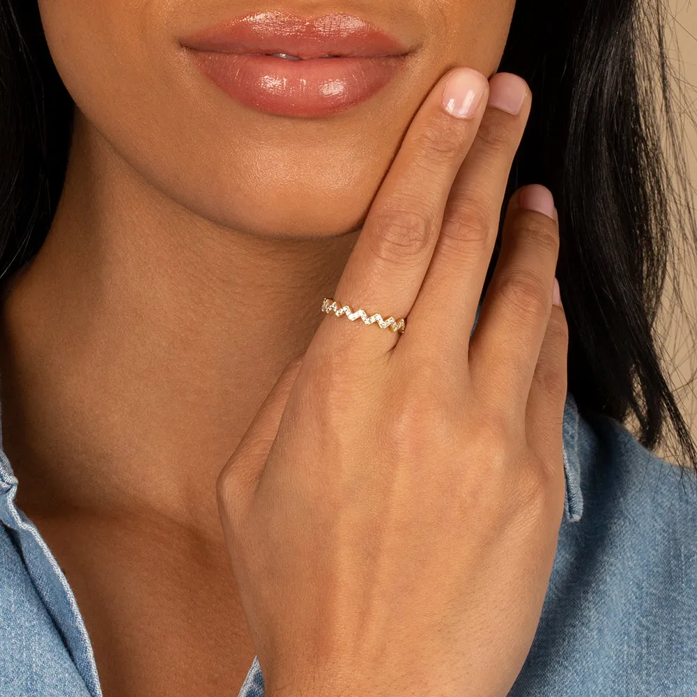 Pavé Zig Zag Ring sold by Adina Eden's product image thumbnail 3