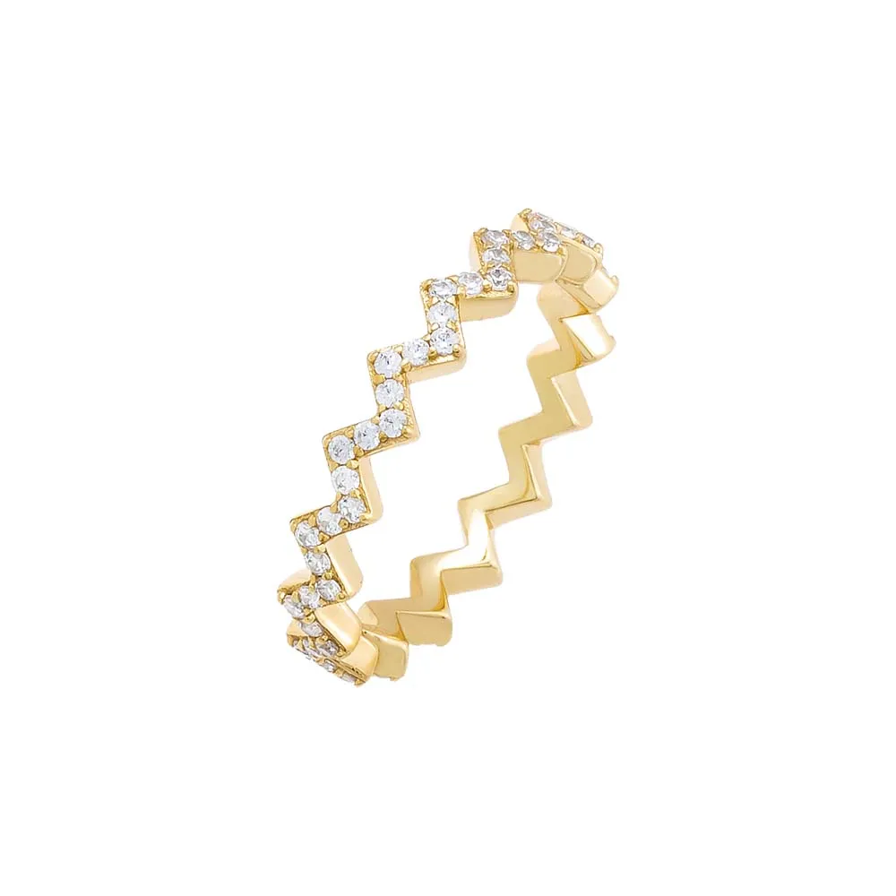 Pavé Zig Zag Ring sold by Adina Eden's