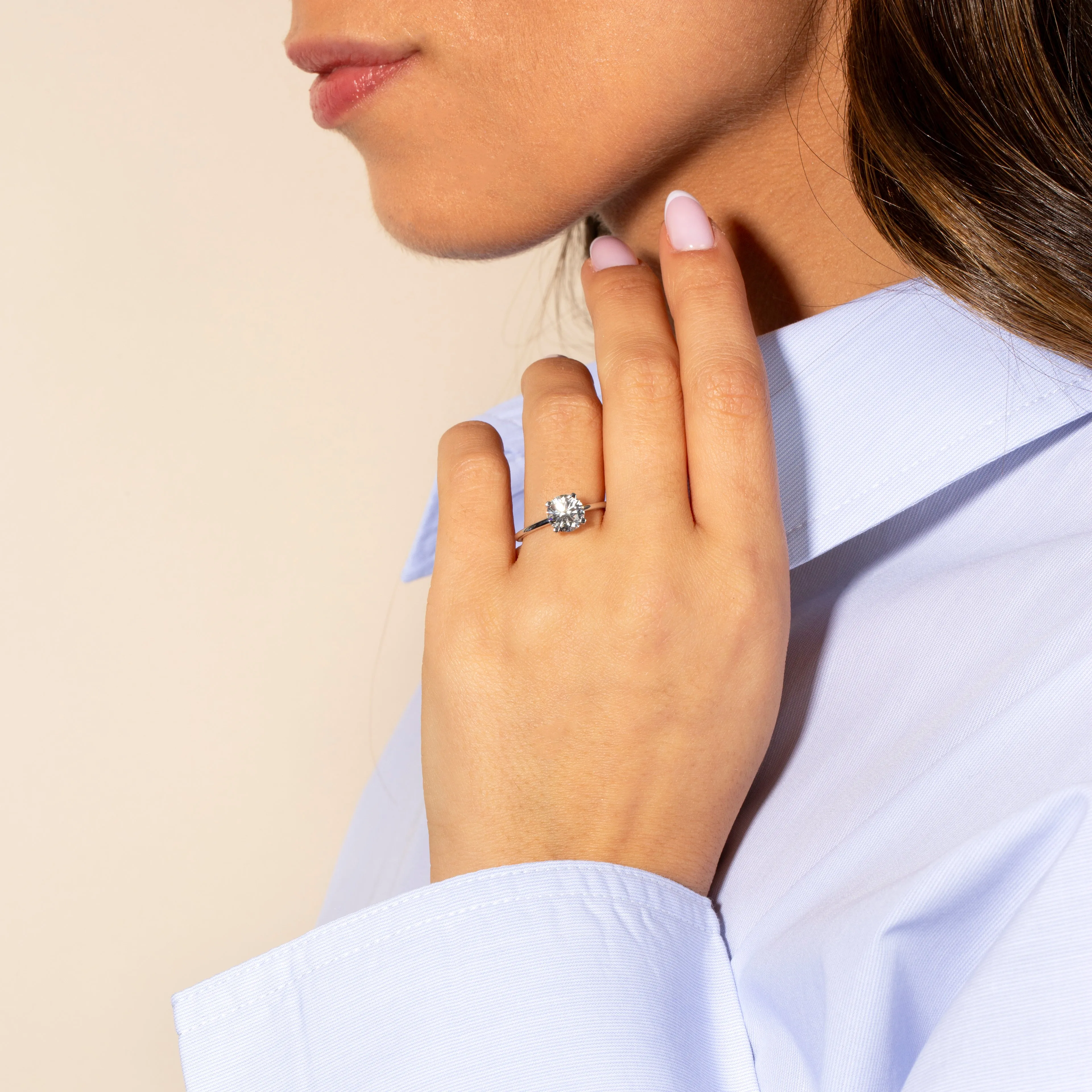 Lab Grown Diamond Round Solitaire Engagement Ring 14K sold by Adina Eden's product image thumbnail 5