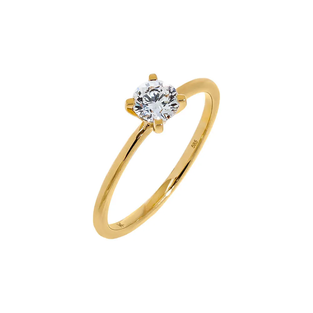 Lab Grown Diamond Round Solitaire Engagement Ring 14K sold by Adina Eden's