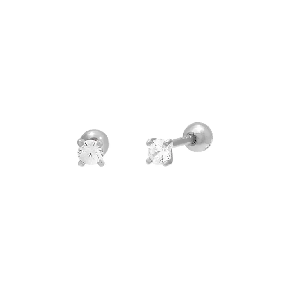 Mini Solitaire CZ Threaded Stud Earring sold by Adina Eden's product image thumbnail 3