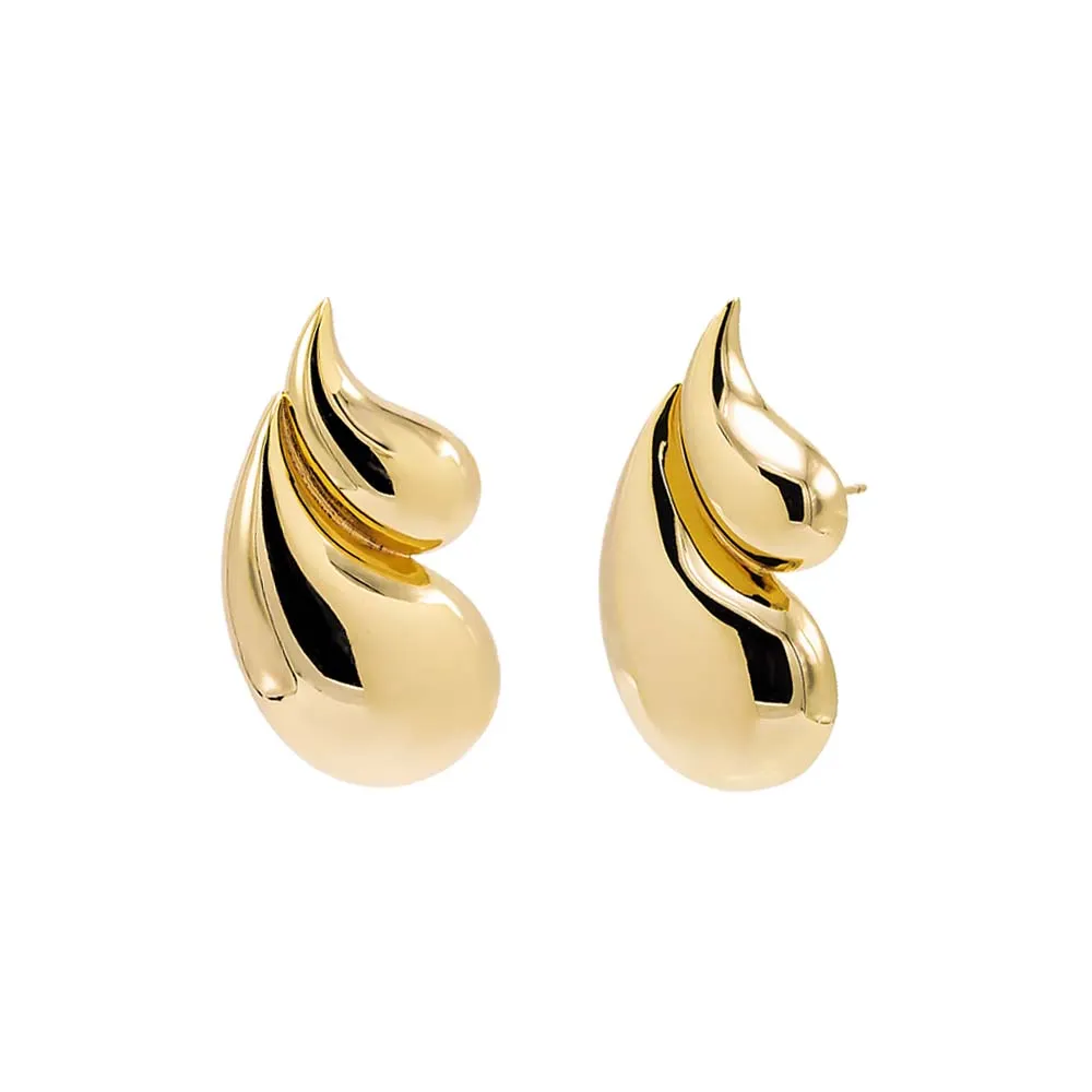 Solid Double Graduated Teardrop Stud Earring sold by Adina Eden's