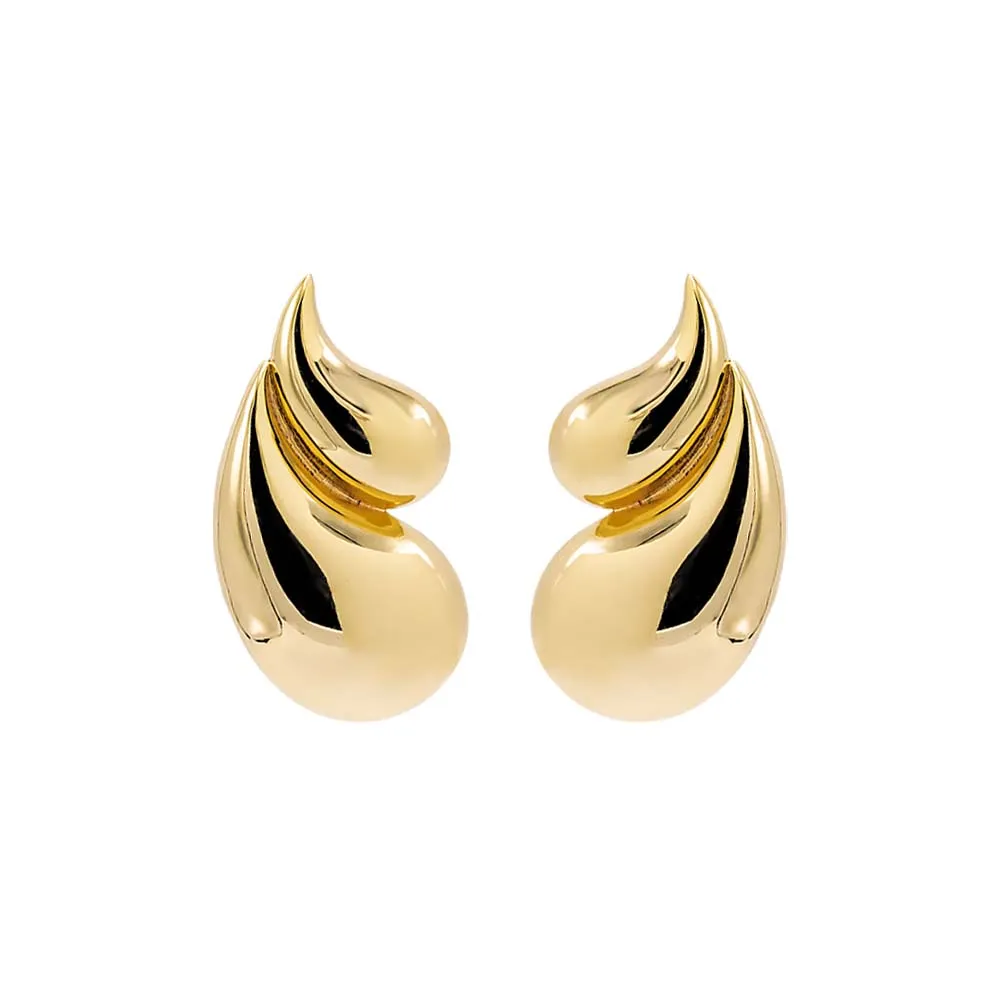 Solid Double Graduated Teardrop Stud Earring sold by Adina Eden's product image thumbnail 3