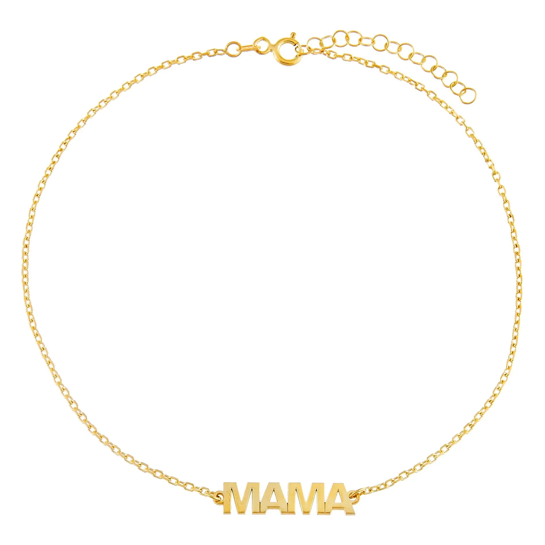 Mama Nameplate Anklet sold by Adina Eden's