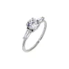 Lab Grown Diamond Round Cut Tapered Baguette Engagement Ring 14K sold by Adina Eden's