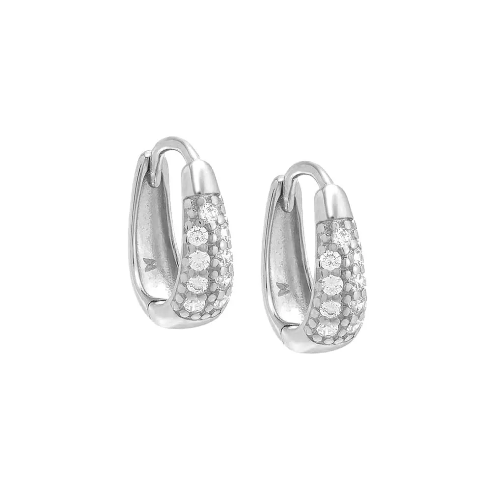 Pavé Graduated Chunky Hoop Earring sold by Adina Eden's product image thumbnail 4