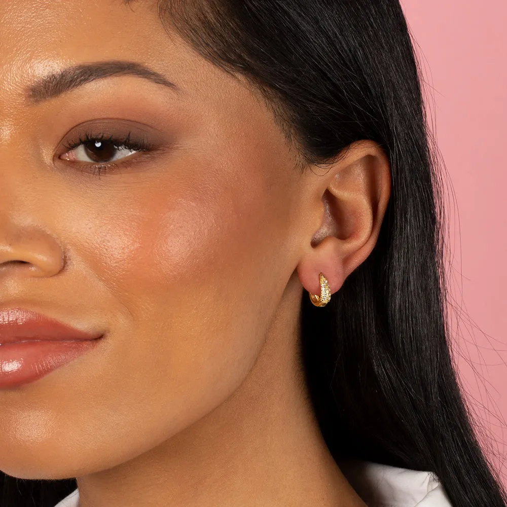 Pavé Graduated Chunky Hoop Earring sold by Adina Eden's product image thumbnail 2