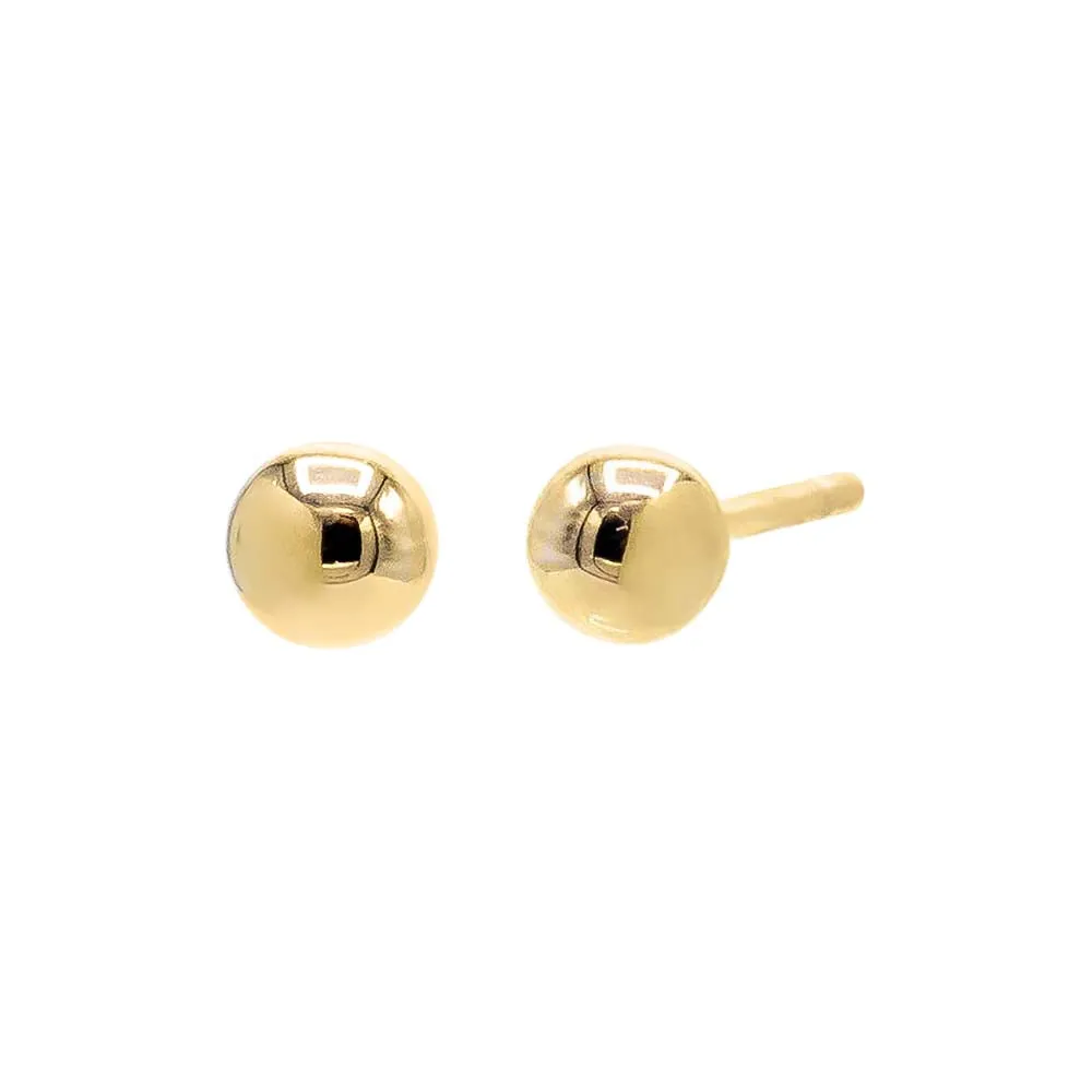 Solid Ball Stud Earring 14K sold by Adina Eden's