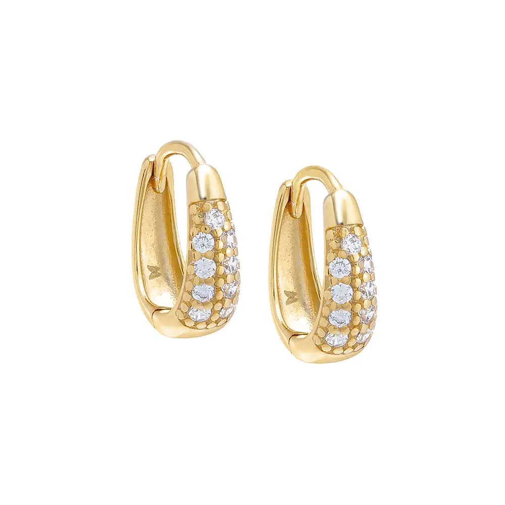 Pavé Graduated Chunky Hoop Earring sold by Adina Eden's
