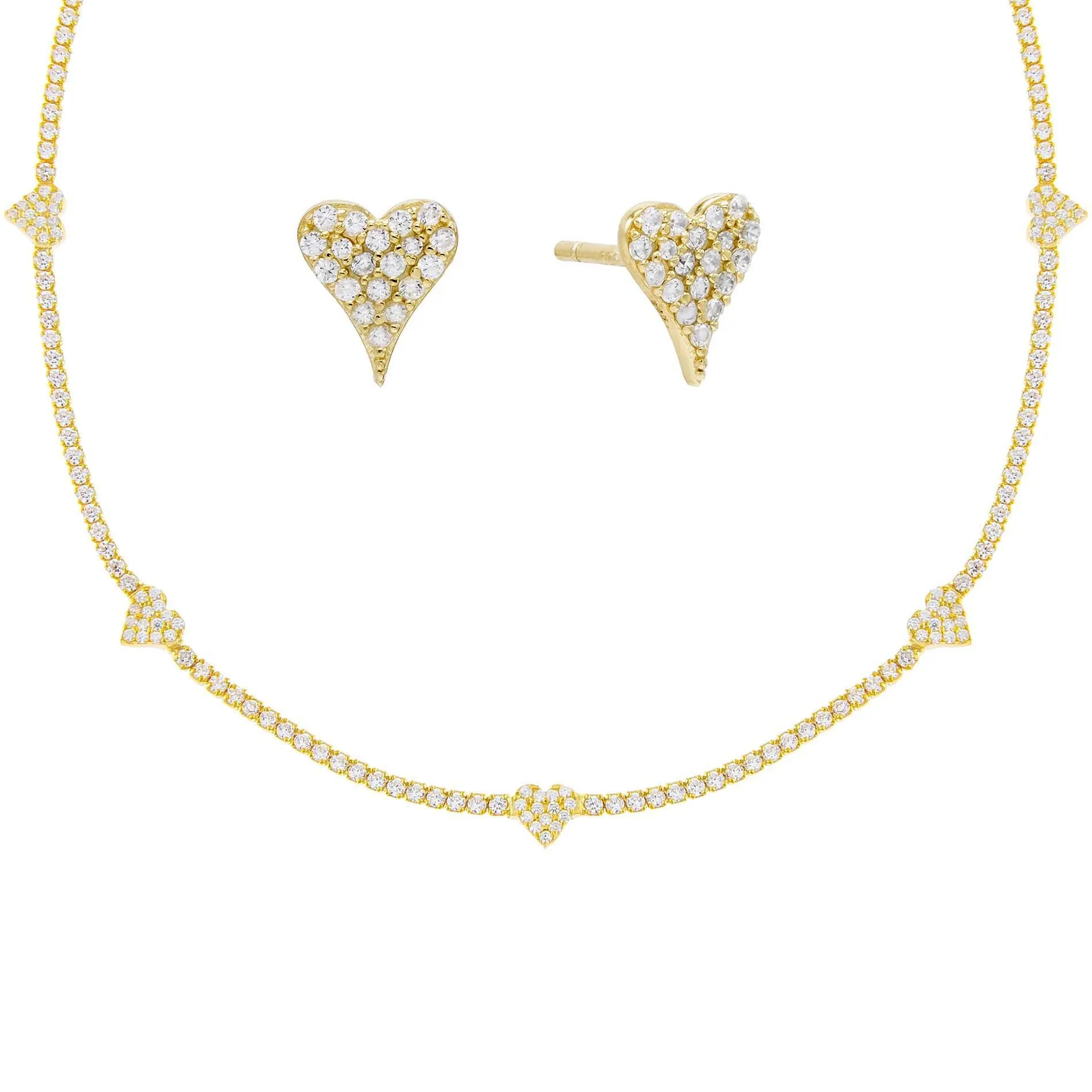 Pavé Heart Tennis Valentine's Combo Set sold by Adina Eden's