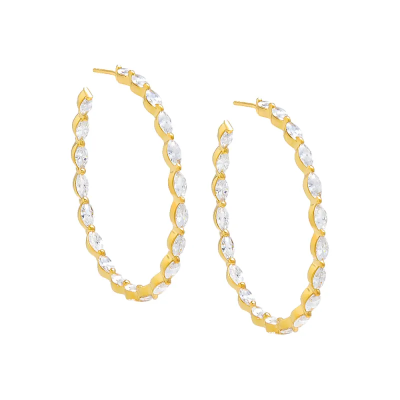 CZ Multi Marquise Open Hoop Earring sold by Adina Eden's