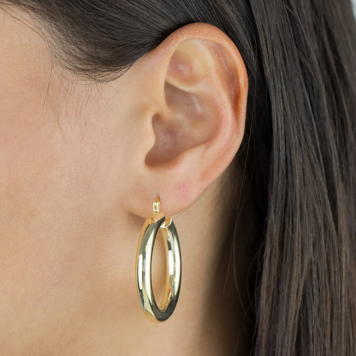 Adina Eden Chunky Hollow Hoop Earring sold by Adina Eden's product image thumbnail 5