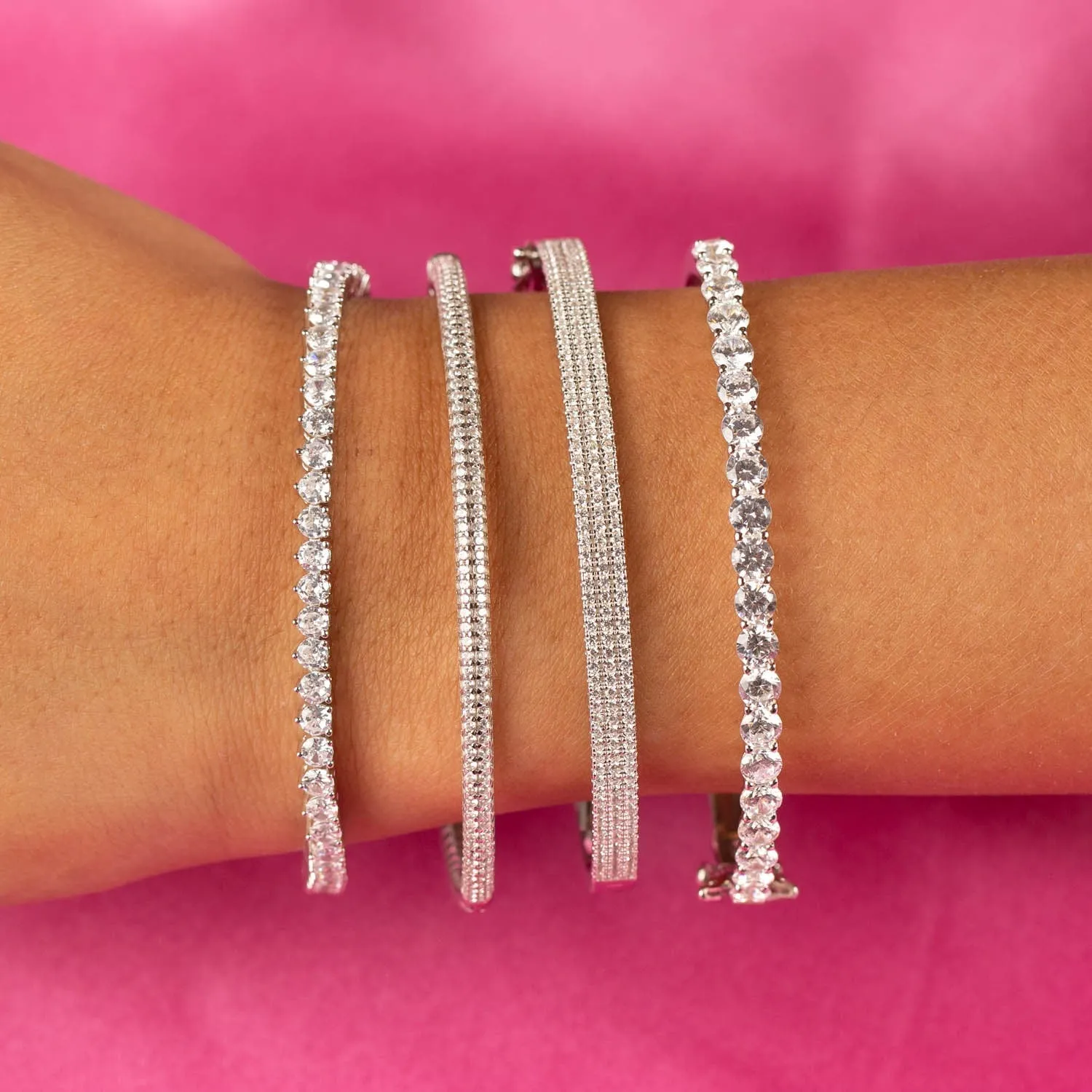 Triple Row Pavé Bangle sold by Adina Eden's product image thumbnail 3