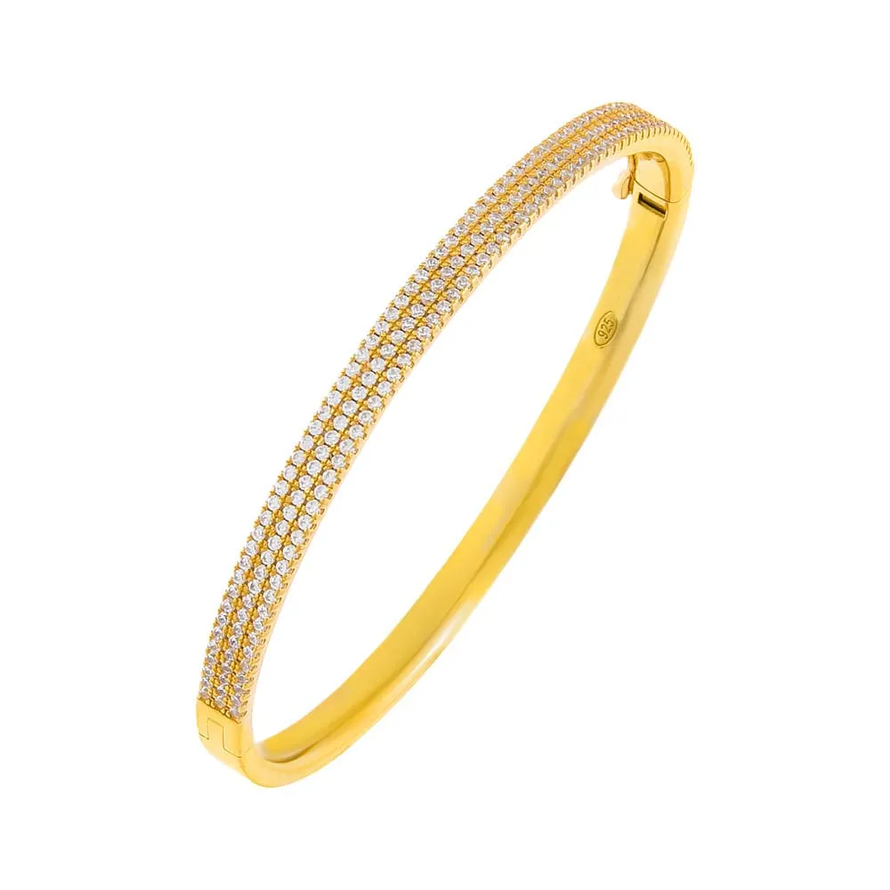 Triple Row Pavé Bangle sold by Adina Eden's
