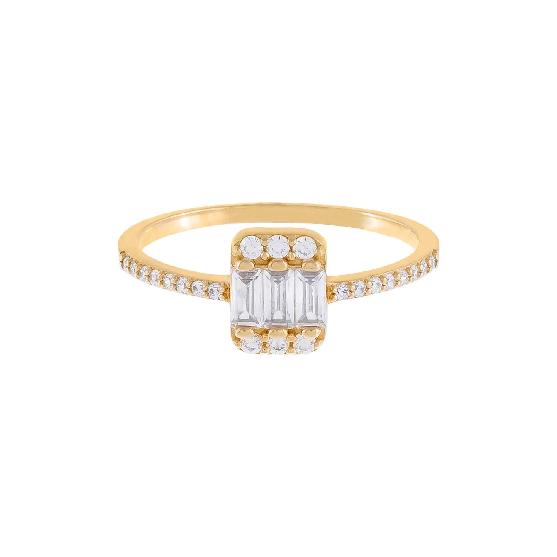 CZ Baguette Thin Ring 14K sold by Adina Eden's product image thumbnail 2