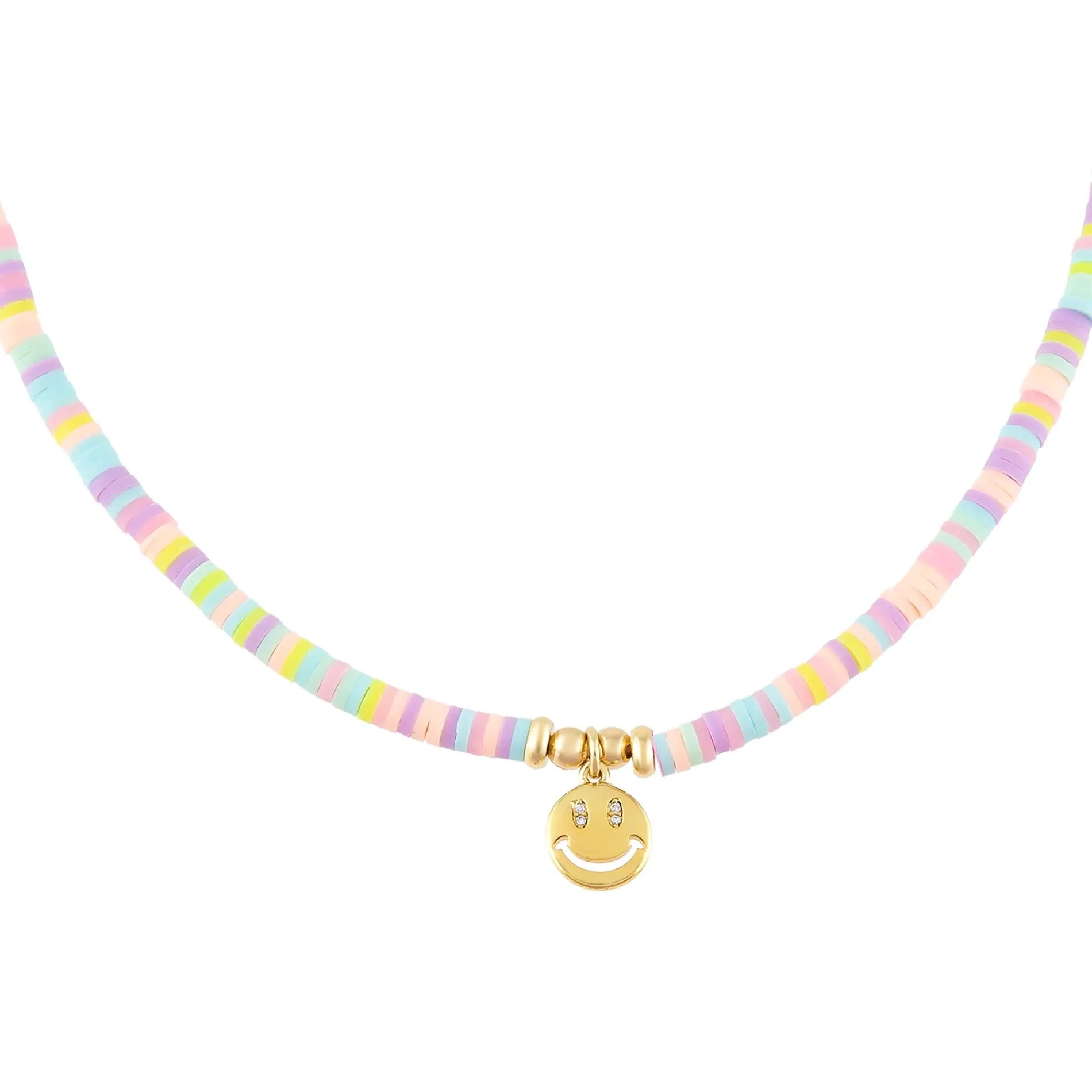 Pastel Smiley Face Necklace sold by Adina Eden's
