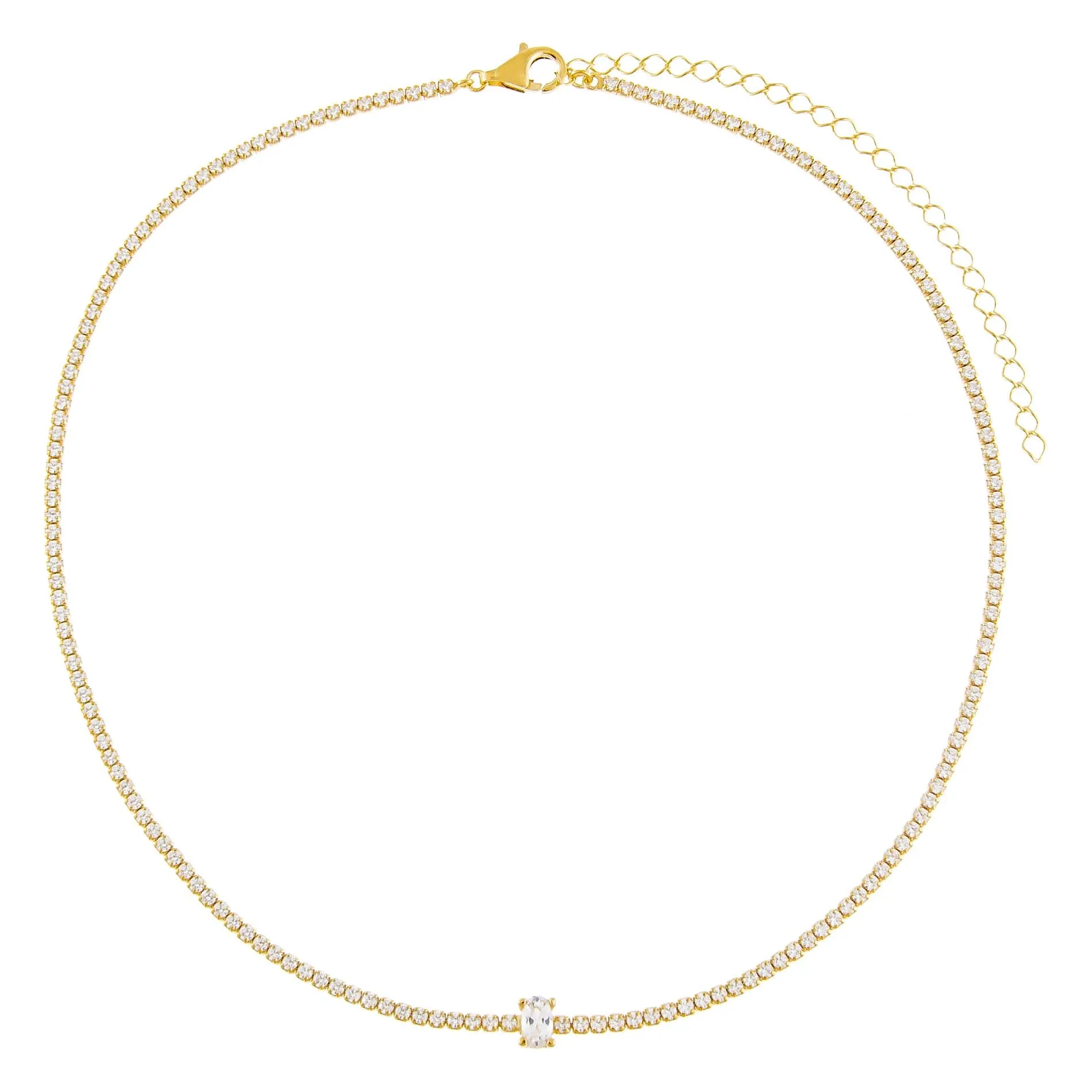 CZ Oval Tennis Choker sold by Adina Eden's product image thumbnail 4