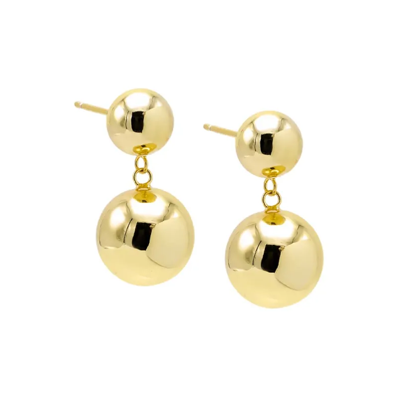 Double Graduated Ball Drop Stud Earring sold by Adina Eden's