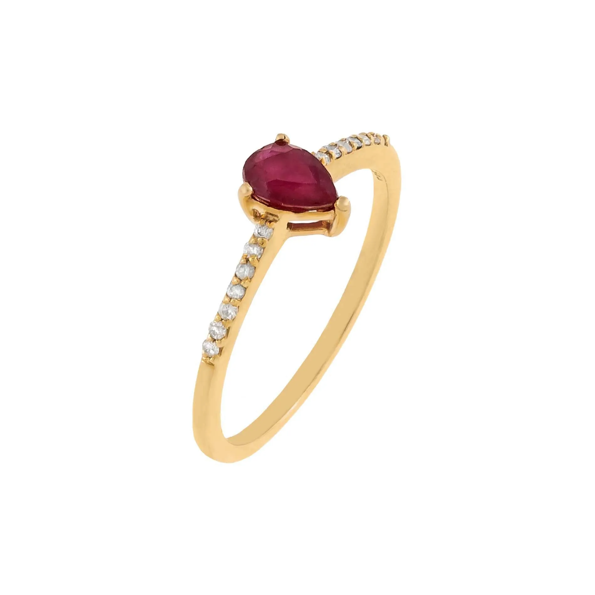 Gemstone Teardrop Ring 14K sold by Adina Eden's