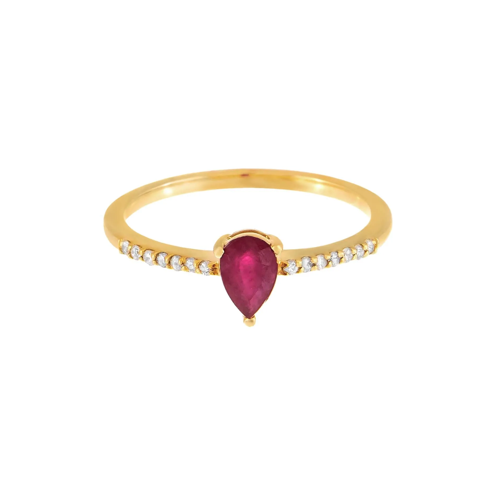 Gemstone Teardrop Ring 14K sold by Adina Eden's product image thumbnail 3