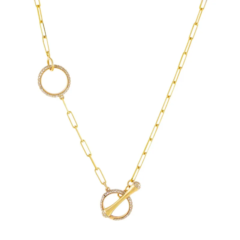 Diamond Toggle Link Lariat 14K sold by Adina Eden's