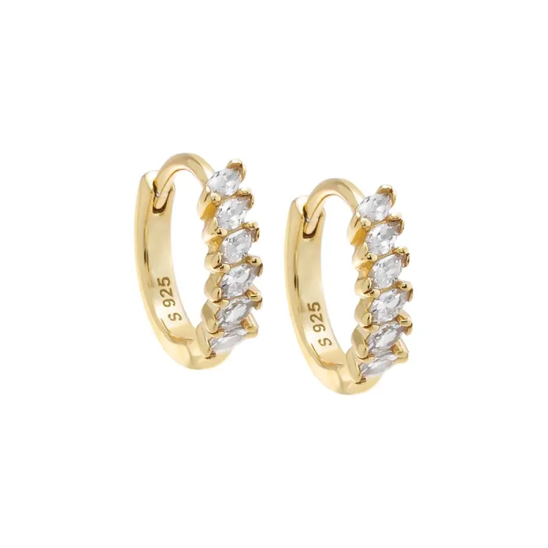 CZ Multi Marquise Huggie Earring sold by Adina Eden's